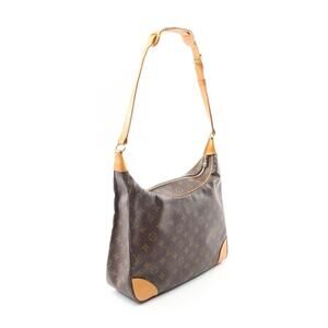 Louis Vuitton Boulogne Shoulder Bag Canvas Leather Monogram Brown